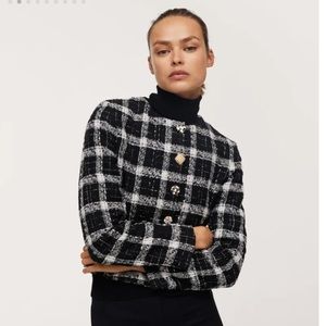 Mango Tweed Jacket NWOT XS